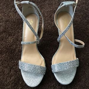 Darria Silver Strappy Heels by Macy’s